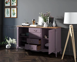 купить стильный Комод "Leontina lavanda" с дверками и ящиками арт ST9351L