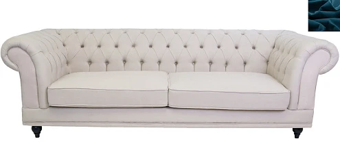 красивый Диван мягкий арт-деко Neylan синий на заказ