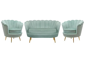 стильный Комплект кресел и дивана ракушка Pearl Double Green