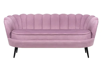 красивый Диван ракушка Pearl Triple Pink на черных ножках на заказ