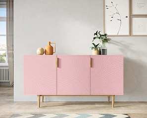 купить красивый Комод с тремя дверками "Line" LN02/GR1/pink в интернет-магазине