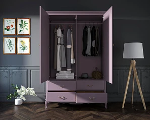 Шкаф "Leontina Lavanda" двустворчатый с ящиками арт ST9327KR2L