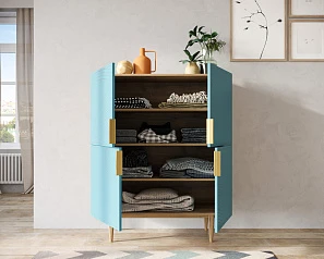 красивый Большой комод с четырьмя дверками "Line" LN03/GR1/blue на заказ