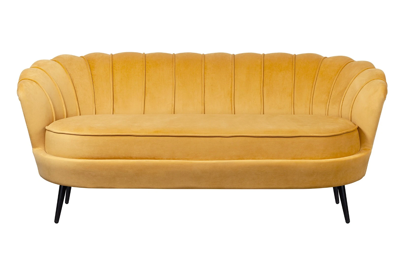 стильный Дизайнерский диван Pearl Triple Yellow на черных ножках