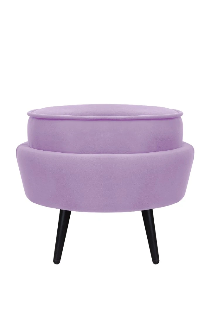 стильные Пуф Pearl Adorn Purple на черных ножках