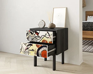 купить стильные Тумбочка с двумя ящиками "Emerson" by Kandinsky арт EM16/Print_01 в интернет-магазине