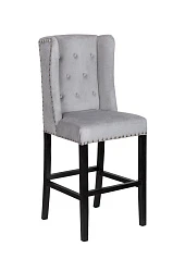 стильный Дизайнерский барный стул Skipton Grey Velvet