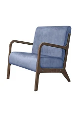 заказать Низкое кресло с деревянными подлокотниками Mody Sky цвет синий в интернет-магазине