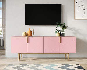 купить Комод под TV с четыремя дверками "Line" LN06/GR1/pink в интернет-магазине