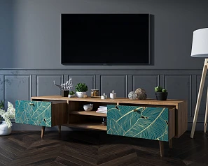 фото Комод "Berber" с нишей низкий под TV арт BB49/Print_41 в интерьере