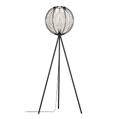 фото 44009 Торшер WAVERTON, 1х40W (E27), H1430, ?400, сталь черный / текстиль, дерево, белый, черный