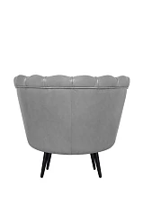 купить Низкое кресло ракушка Pearl Grey V2 на черных ножках
