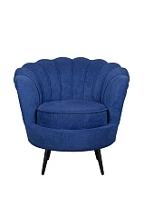 Низкое кресло ракушка Pearl синий на черных ножках в интернет-магазине