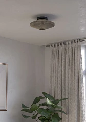 43998 Потолочная люстра MIDSUMER, 1х40W (E27), H175, ?380, сталь черный / текстиль, кремовый в интернет-магазине