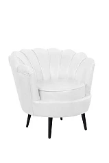Низкое кресло ракушка Pearl White на черных ножках в интернет-магазине