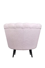 Низкое кресло ракушка Pearl Pink Boucle на черных ножках