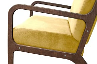 красивое Низкое кресло c деревянными подлокотниками Mody Yellow в интернет-магазине