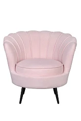 красивое Низкое кресло ракушка Pearl розовый V2 на черных ножках в интернет-магазине