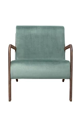 заказать Низкое кресло с деревянными подлокотниками Mody Green