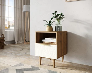 Тумбочка с нижним ящиком "Line" LN09/GR1/beige на заказ