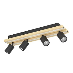 красивые 390524 Светодиодный настенно-потолочный светильник GESTEIRA, 33W(LED) ,3000K, 2300lm, сталь, дерево, черный, коричневый, черный