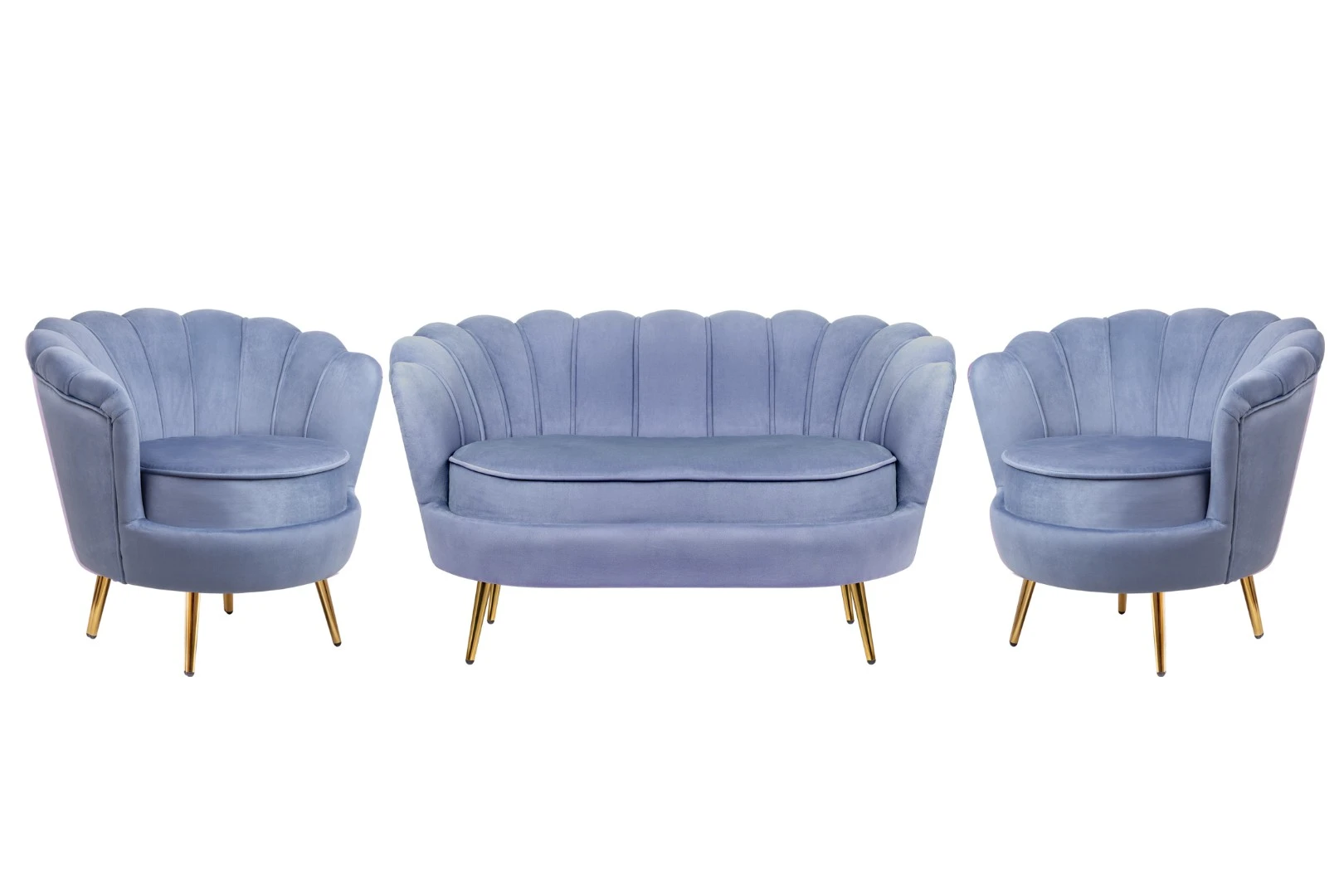 купить красивый Комплект кресел и дивана ракушка Pearl Double Blue в интернет-магазине