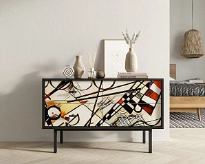 Комод с четырьмя ящиками "Emerson" by Kandinsky арт EM05/Print_01 в интерьере