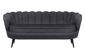 купить стильный Диван ракушка для гостиниц Pearl Triple Black на черных ножках