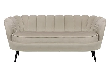 фото Диван ракушка для гостиниц Pearl Triple Taupe на черных ножках в интерьере