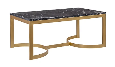 Журнальный столик прямоугольный Aron Marble-Gd в интерьере