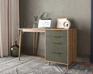Стол рабочий "Line" одной тумбой R23/browngrey в интернет-магазине