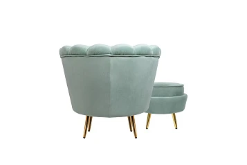 купить Кресло с пуфом ракушка Pearl Green