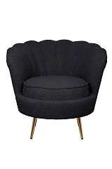 купить Низкое кресло ракушка Pearl Black Boucle