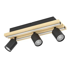 красивые 390523 Светодиодный настенно-потолочный светильник GESTEIRA, 23W(LED) ,3000K, 1900lm, сталь, дерево, черный, коричневый, черный