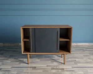 Комод "Bruni Black" две дверки арт BR25Black в интерьере