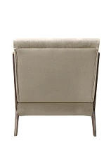 Низкое кресло с деревянными подлокотниками Mody Taupe коричневое на заказ в интернет-магазине