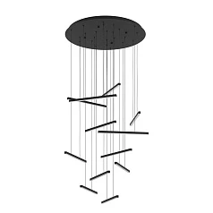 красивые 390351 Люстра диммируемая LINDOZA, 12X8,4W (LED), 3000K, 12000lm, ?780, сталь, черный/пластик, белый