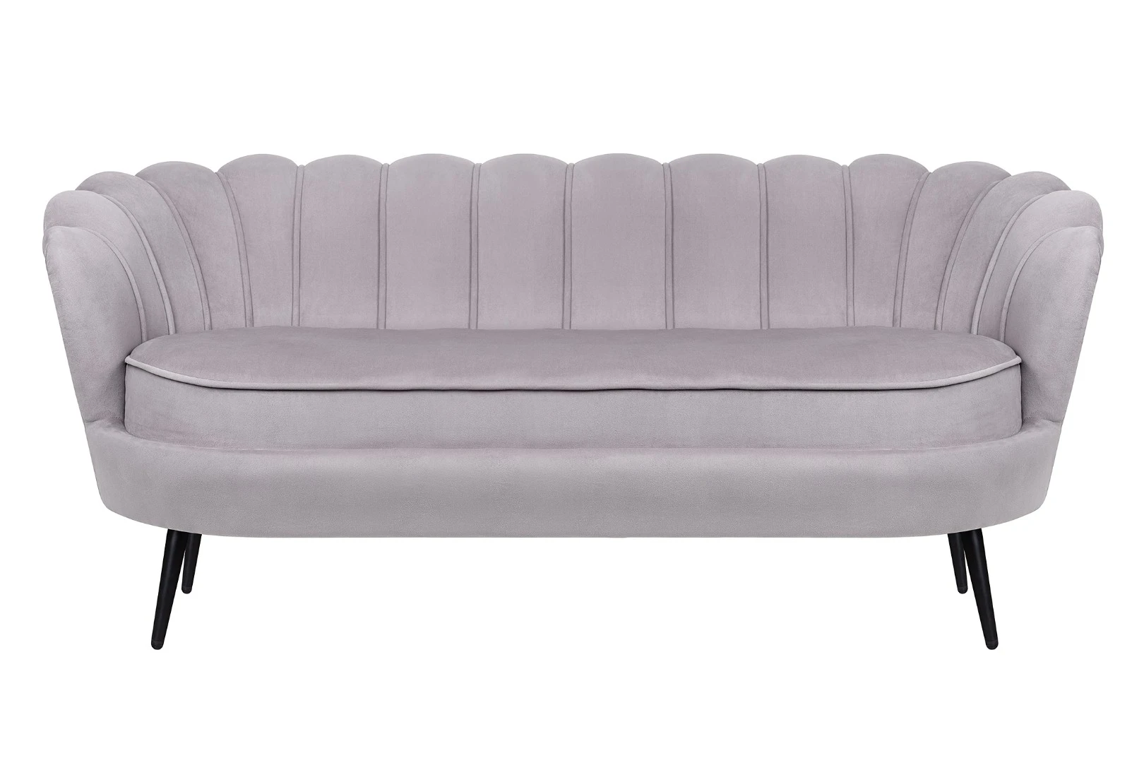 Дизайнерский диван для гостиниц Pearl Triple Grey на черных ножках в интернет-магазине