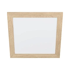 фото 99471 Потолочный светильник PIGLIONASS, LED 20W, 2850lm, L500, B500, H55, сталь/пластик/дерево, белы в интерьере