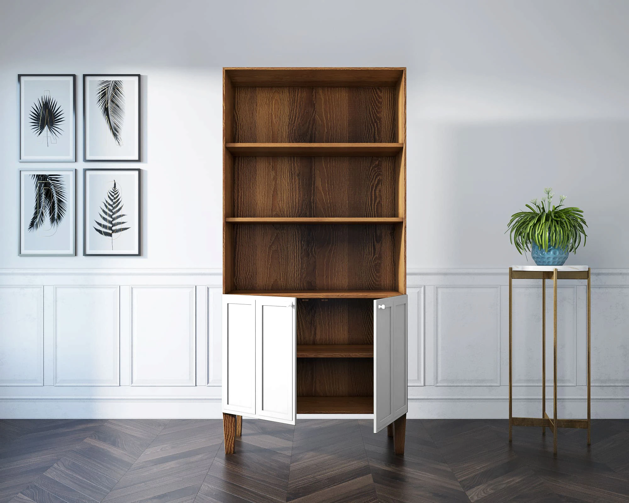 красивые Стеллаж двухстворчатый "Andersen" арт AN12/2WH в интернет-магазине