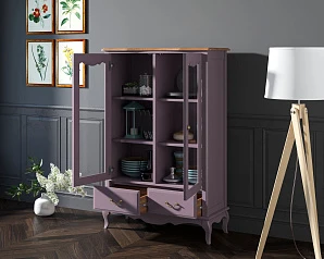Шкаф "Leontina Lavanda" для посуды низкий с ящиками арт ST9355/2L в интернет-магазине