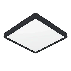 900588 Накладной светильник диммируемый FUEVA 5, 20,5W (LED), 3000K, L285, B285, H28, сталь, черный / пластик, белый на заказ