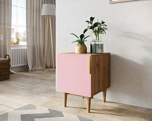 Тумбочка с дверкой "Line" LN08/GR1/pink в интерьере