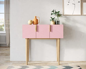 фото Консоль с тремя дверками "Line" LN15/GR1/pink в интерьере
