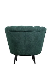 Низкое кресло ракушка Pearl зеленый Boucle на черных ножках