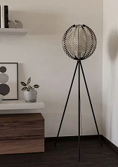 фото 44009 Торшер WAVERTON, 1х40W (E27), H1430, ?400, сталь черный / текстиль, дерево, белый, черный