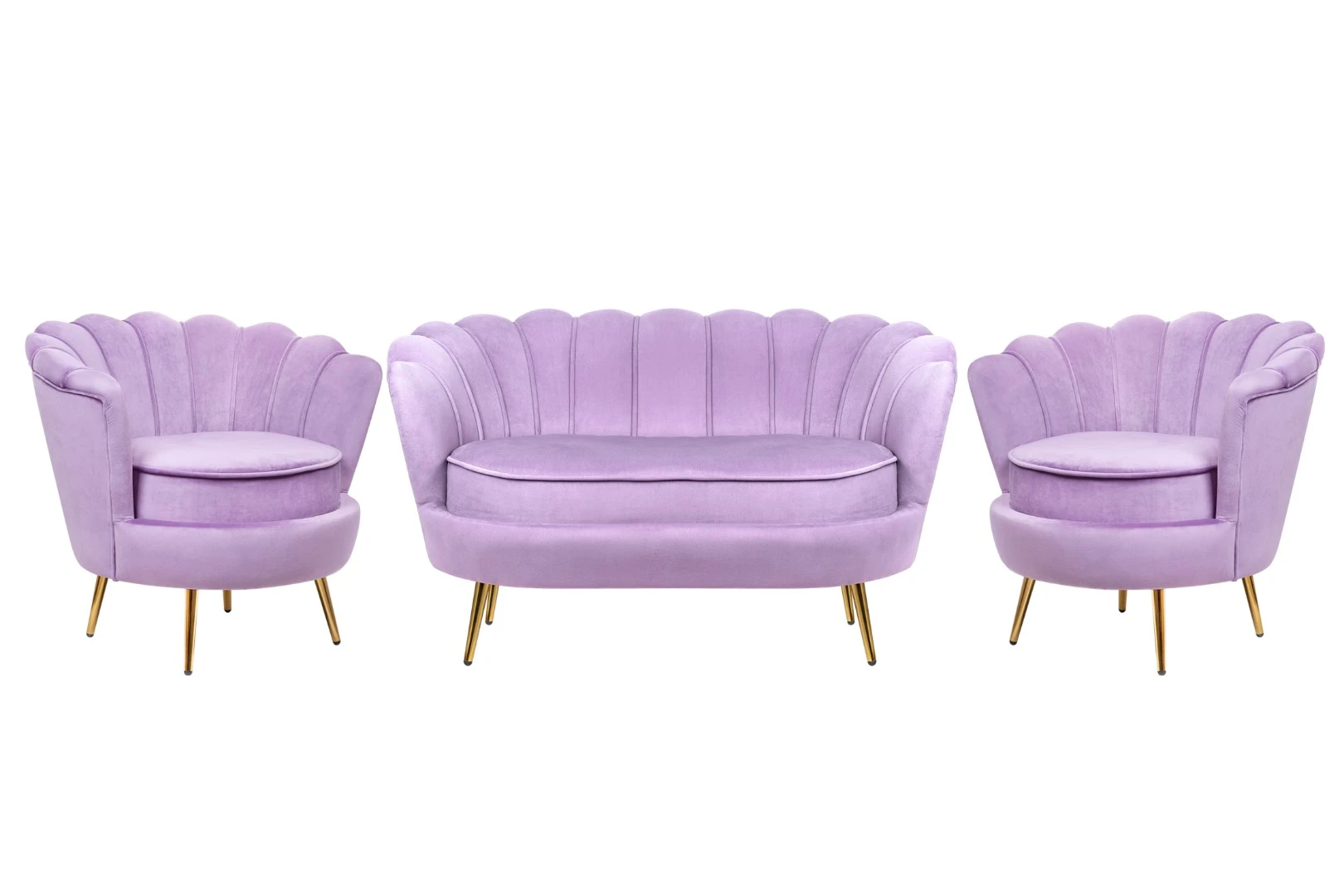 Комплект кресел и дивана ракушка Pearl Double Purple
