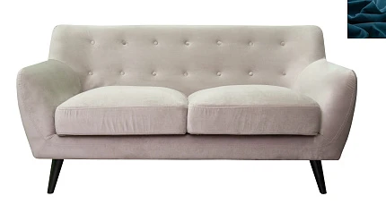 фото Диван двухместный с подушками Albert 9 цвет синий