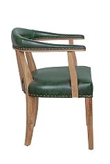 красивый Мягкий стул с подлокотниками Tanner Green Leather в интернет-магазине