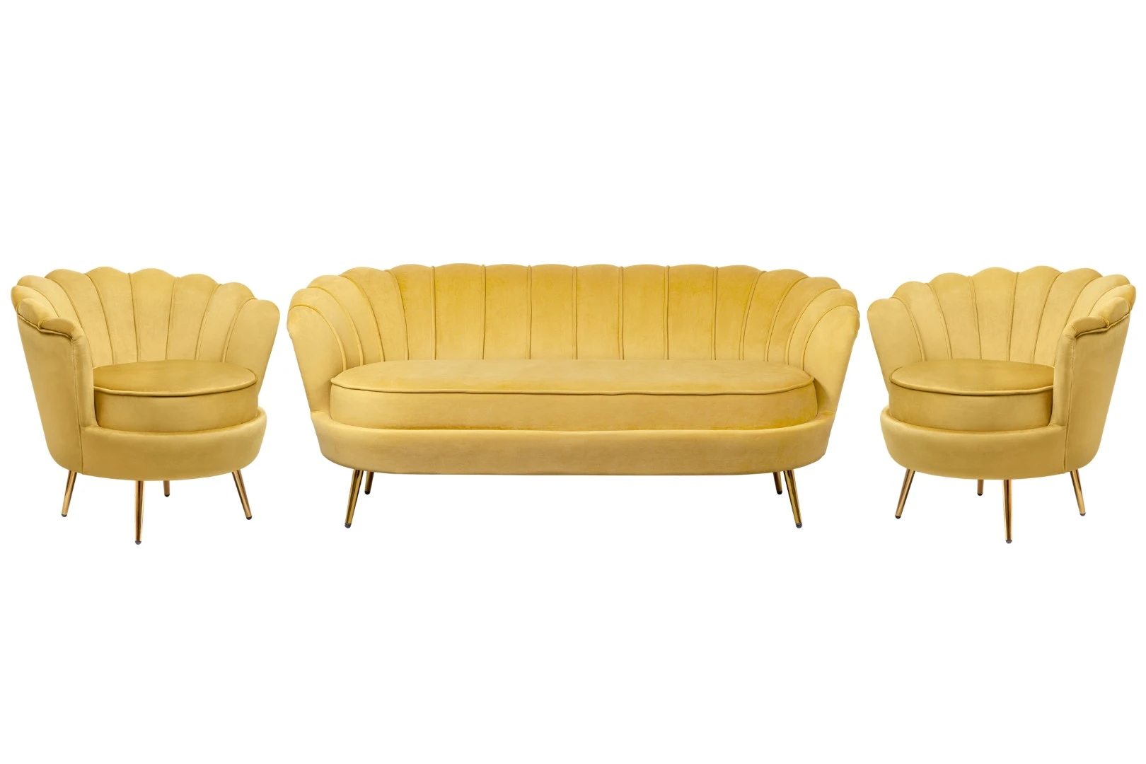 красивые Комплект кресел и дивана ракушка Pearl Triple Yellow в интернет-магазине